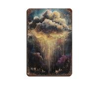 Cartel de metal vintage con explosión de nube dorada para pub, club, cafetería, bar, decoración de pared del hogar, póster retro de 20 x 30 cm