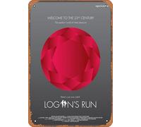 Cartel de metal vintage con impresión vertical de Logan's Run, póster musical para bar, pub, cafetería, pared, cocina, baño, karaoke, decoración retro, arte de 8 x 12 pulgadas.