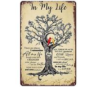 Cartel de metal vintage con letra de canción "In My Life", póster decorativo para pared, para el hogar, cafetería, bar, pub, cocina, restaurante, 8 x 12 pulgadas