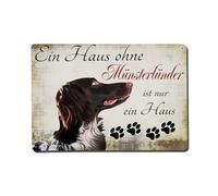 Cartel de metal vintage con retrato de perro con texto y huellas de patas, para cafetería, bar, pub, decoración de pared del hogar, póster de metal de 8 x 12 pulgadas