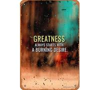 Cartel de metal vintage con texto en inglés "A Burning Desire" (30,5 x 20,3 cm)