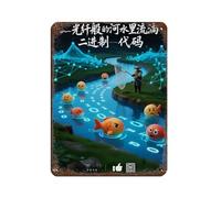 Cartel de metal vintage con texto en inglés "Binary Code Flowing in The River" (2) para decoración de pared del hogar, 30 x 40 cm