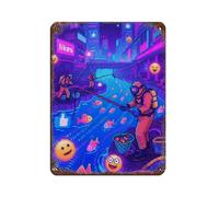 Cartel de metal vintage con texto en inglés "Binary Code Flowing in The River" (30 x 40 cm)