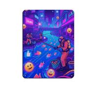 Cartel de metal vintage con texto en inglés "Binary Code Flowing in The River" (30 x 40 cm)