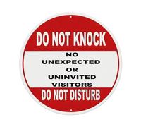 Cartel de metal vintage con texto en inglés "Do Not Knock No Unexpected Or Uninvited Visitors Do Not Disturb" para jardín, dormitorio, cafetería, bar, cueva de hombre, decoración de pared, póster de