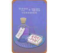 Cartel de metal vintage con texto en inglés "Eat Me/Drink Me", 30,5 x 20,3 cm