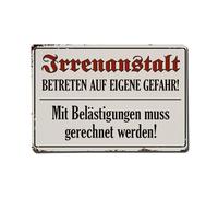 Cartel de metal vintage con texto en inglés "Enter The Institution at Your Own Risk with Anticipated Burdens" para cafetería, bar, pub, decoración de pared del hogar, póster de metal de 8 x 12