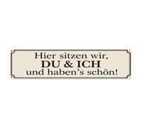 Cartel de metal vintage con texto en inglés "Here We Sit, You And I And Have It So Nize" para decoración de pared para el hogar, bar, jardín, 10,2 x 40,6 cm