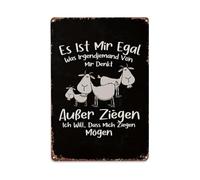 Cartel de metal vintage con texto en inglés "I Don't Care What Anyone Thinks of Me Except Goats, I Want Goats to Like Me", para cafetería, bar, pub, hogar, decoración de pared, póster de metal de 8 x