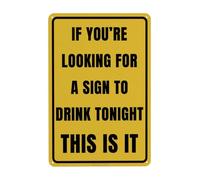 Cartel de metal vintage con texto en inglés "If You're Looking for A Drink Tonight, This Is It", cartel de Halloween para el hogar, mujeres, bar, hombre, cueva, dormitorio, sala de estar, garaje
