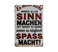 Cartel de metal vintage con texto en inglés «It Doesn't Always Have to Make Sense, Often It's Enough If It's Just Fun» para decoración de pared interior y exterior, póster de metal retro de 8 x 12