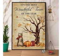 Cartel de metal vintage con texto en inglés "It'S The Most Wonderful Time of the Year" de gato, 12 x 8 pulgadas, placa de estaño para garaje, bar, bar, familia, cueva, decoración de pared