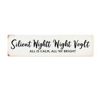 Cartel de metal vintage con texto en inglés «Silent Night Holy Night All Is Calm All Is Bright» para decoración de pared, para el hogar, bar, jardín, 10,2 x 40,6 cm
