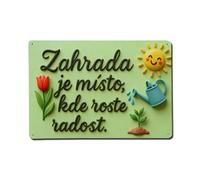 Cartel de metal vintage con texto en inglés "The Garden Is A Place Where Joy Grows" para decoración de pared, bar, garaje, cafetería, cocina, hogar, póster decorativo de 8 x 12 pulgadas