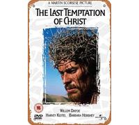 Cartel de metal vintage con texto en inglés "The Last Temptation of Christ" de 1988, placa de metal para decoración de pared, 20,3 x 30,5 cm