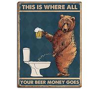 Cartel de metal vintage con texto en inglés "This is Where All Your Beer Money Goes", cartel de metal para el hogar, bar, cafetería, garaje, baño, 30 x 20 cm