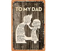Cartel de metal vintage con texto en inglés «To My Dad If I Could Give You One Thing In Life», regalo para papá, hija, regalo de cumpleaños, impresión artística de pared, arte novedoso, placa de bar