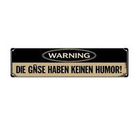 Cartel de metal vintage con texto en inglés "Warning The Geese Have No Sense of Humor" para decoración de pared para el hogar, bar, jardín, 10,2 x 40,6 cm