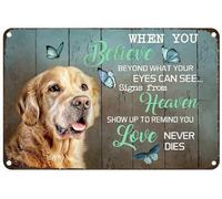 Cartel de metal vintage con texto en inglés "When You Believe Beyond What Your Eyes Can See Golden Retriever", decoración de pared, regalos divertidos para el hogar, cocina, garaje, baño, granja