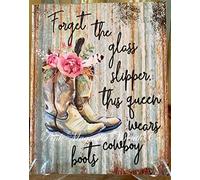 Cartel de metal vintage de Cowgirl Ic de aspecto vintage para bar, cafetería, 8 x 12 pulgadas