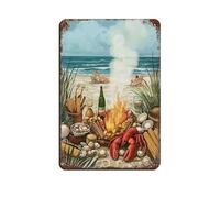 Cartel de metal vintage de Martha's Vineyard Clambake para decoración de pared del hogar, 20 x 30 cm