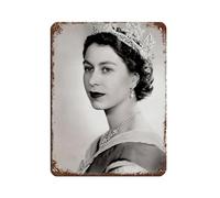 Cartel de metal vintage de reina Isabel II para decoración de pared, bar, bar, bar, decoración de pared, póster retro de 30 x 40 cm