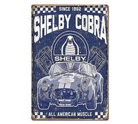 Cartel de metal vintage Shelby Cobra American Muscle Car Tin Sign Metal Decor Wall Poster Wall Decor Door Plate Sign 7.8X11.8 Inch