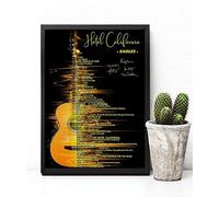 Cartel de música con letras de la canción del Hotel California - Impresión artística brillante para decoración de pared, cartel de metal de 20,3 x 30,5 cm
