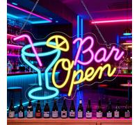 Cartel de neón con luz LED regulable con funcionamiento por USB, cartel luminoso para bar, cafetería, club, restaurante, tienda, decoración de pared 42 x 27 cm, decoración de cócteles
