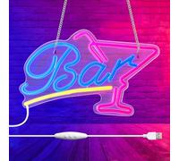 Cartel de neón de bar, cartel de neón LED, señal de neón LED, barra regulable, señales de neón, USB, luz de neón para club, fiesta, restaurante, verano, playa, boda, decoración