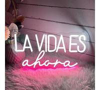 Cartel de neón mural "La vida es ahora", 40 cm de letra luminosa, letrero de neón personalizable, decoración de neón LED para fiestas, bodas, regalo de aniversario, propuesta de matrimonio, San