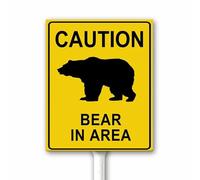 Cartel de oso con texto en inglés "Caution Bear In Area" para exteriores, letrero de cruce de oso, 20 x 30 cm, letrero de aluminio libre de óxido para césped, jardín, granja, decoración de pasarela