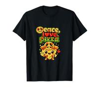 Cartel de Paz Peace Love Pizza Kawaii Chibi Pizza Camiseta