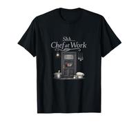 Cartel de Podcast para Puerta de Cocina con Texto Shh Chef at Work Cooking Camiseta