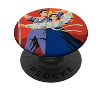 Cartel de Propaganda de Corea del Norte, Divertido Disfraz PopSockets PopGrip Adhesivo