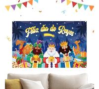 Cartel de Puerta del Día de los Reyes - Decoración de Temporada de 6 x 5 pies, Fondos de fotografía de Vacaciones | para anfitriones de Fiestas, fotógrafos, Iglesia, Navidad, reuniones Familiares