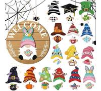 Cartel de Puerta genérico para GNOME - Sombreros extraíbles y magnéticos, decoración de Madera sobre el Tema del GNOME - para Puerta Exterior de Pared Interior y Eventos de
