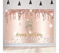 Cartel de telón de fondo de feliz 8 cumpleaños, decoración de fiesta para niña feliz de 8 años, fondo de fotografía de octavo cumpleaños, suministros de fiesta de 150x90 cm