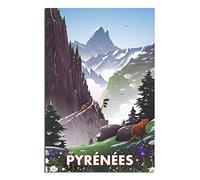 Cartel de viaje de tren de los Pirineos Vintage de los Pirineos de la pared de la habitación del hogar Decoración de arte Póster de pintura de impresión de imagen carteles de