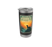 Cartel de viaje retro de Ferret Valley Vaso térmico de acero inoxidable de doble pared