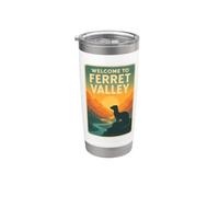 Cartel de viaje retro de Ferret Valley Vaso térmico de acero inoxidable de doble pared