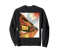 Cartel de Viaje Retro japonés Street Lantern Moon Art Drawing Sudadera