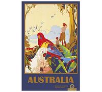 Cartel de viaje vintage a Australia, divertido letrero de metal, póster lindo de 8 x 12 pulgadas