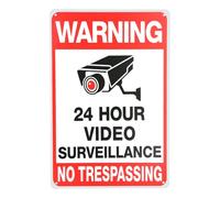 Cartel de videovigilancia Impermeable, Señal de Advertencia para Vigilancia de la Cámara con 4 Agujeros, 20 x 30 cm, Protección Contra Rayos UV, para Ventana, Puerta