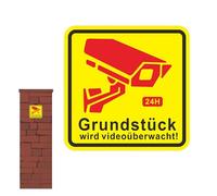 Cartel de videovigilancia para viviendas - Señales de cámara de seguridad para exteriores | Señal autoadhesiva de seguridad 24 horas, resistente al agua, protección UV, para coches,