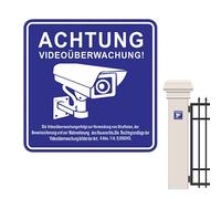 Cartel de videovigilancia para viviendas - Señales de cámara de seguridad para exteriores | Señal autoadhesiva de seguridad 24 horas, resistente al agua, protección UV, para coches,