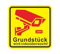 Cartel de videovigilancia - Señal de advertencia para ventanas y puertas, advertencia de seguridad con protección UV, pegatinas de advertencia industriales, empresas privadas