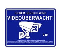 Cartel de videovigilancia - Señal de advertencia para ventanas y puertas, advertencia de seguridad con protección UV, pegatinas de advertencia industriales, empresas privadas