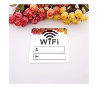 Cartel de wifi, Pegatinas de pared con espejo acrílico 3D señal WIFI, reescribibles, escritura a mano, cuenta y contraseña, for tienda pública, pizarra(Silver)