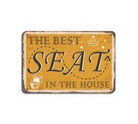 Cartel decorativo con texto en inglés «The Best Seat in The House» (20 x 30 cm), diseño retro para el hogar, baño, granja, jardín, garaje, divertida decoración de pared